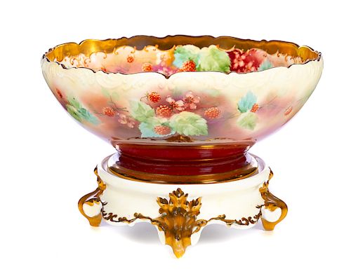 T & V LIMOGES FRANCE 2 PIECE RASPBERRY