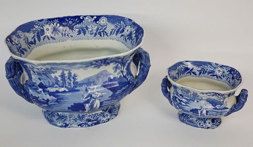 TWO ENGLISH BLUE AND WHITE TRANSFERWARE 37d752