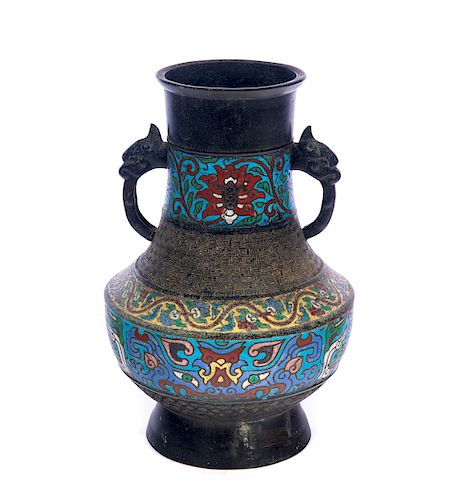 JAPANESE BRONZE CLOISONNé VASEExcellent