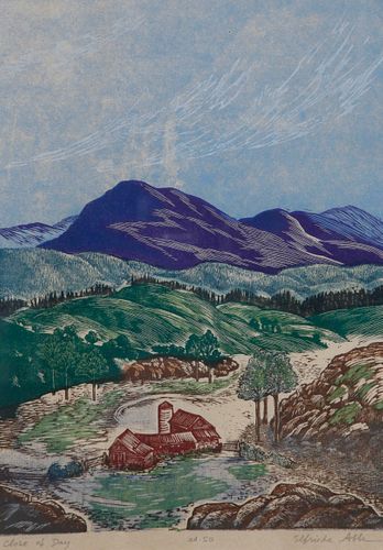 ELFRIEDE MARTHA ABBE VERMONT WOODCUT