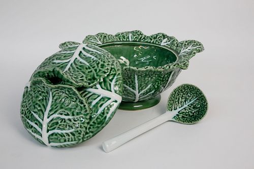 PORTUGUESE CERAMIC COVERED CABBAGE SOUP