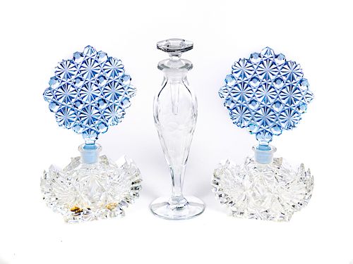 3 ANTIQUE PERFUME BOTTLES INCLUDING