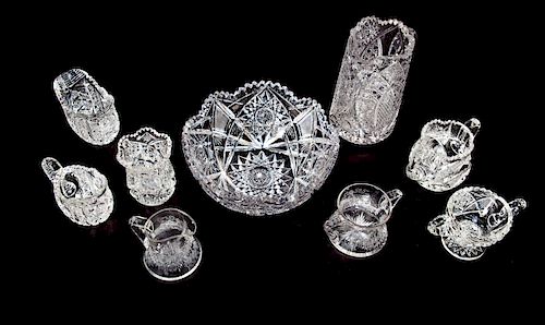 9PC AMERICAN BRILLIANT CUT GLASSExcellent