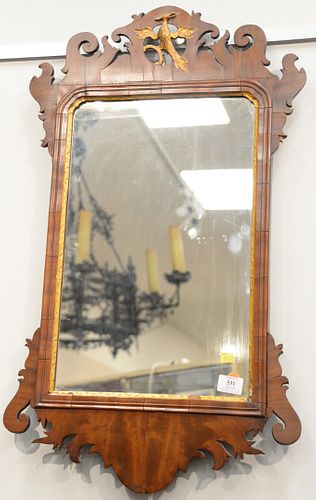 MAHOGANY CHIPPENDALE MIRROR WITH