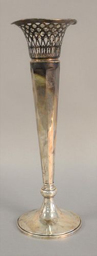 STERLING SILVER TALL VASE WITH