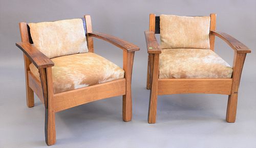 WHIT MCLEOD MISSION OAK STYLE ARMCHAIRS 37b245