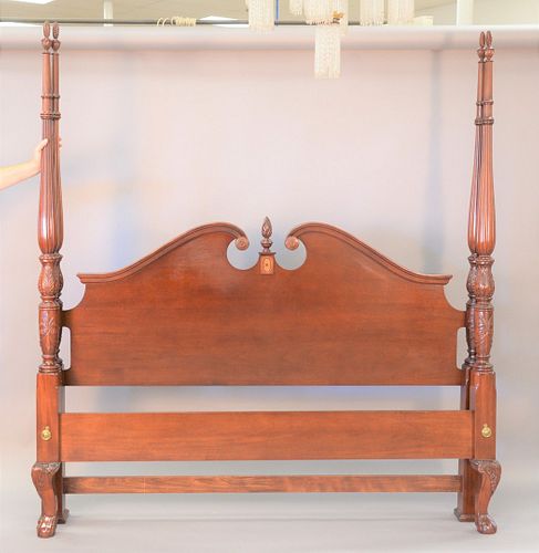 KING SIZE MAHOGANY TALL FOUR POST BED