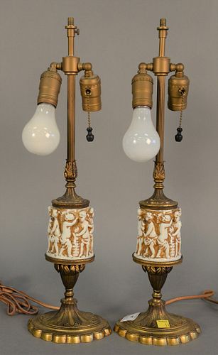 PAIR OF FRENCH TABLE LAMPS HAVING