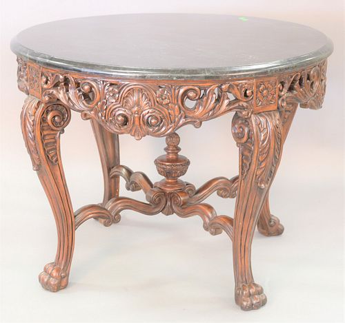 ROUND CARVED CENTER TABLE WITH 37b29c