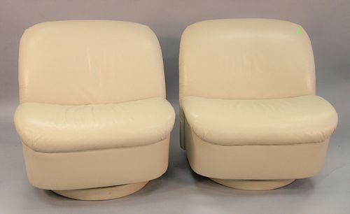 PAIR DIRECTIONAL LEATHER SWIVEL
