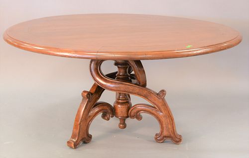 ROUND TABLE WITH CARVED PEDESTAL  37b2f2