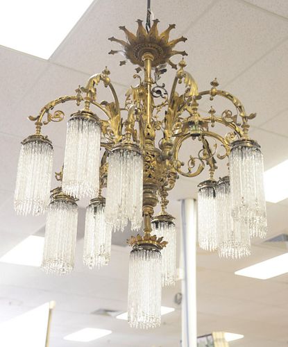 LARGE VICTORIAN BRASS CHANDELIER 37b2fe