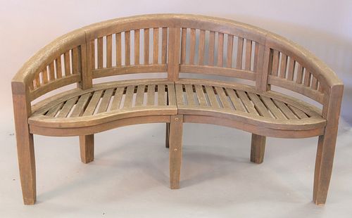 TEAK BENCH WITH CARVED BACK HT  37b32b