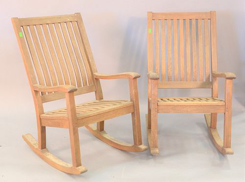 PAIR OF GLOSTER TEAK ROCKERS Pair 37b327