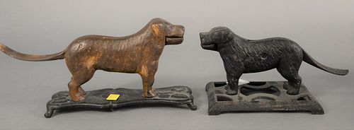 TWO IRON DOG NUTCRACKERS ONE IN 37b334