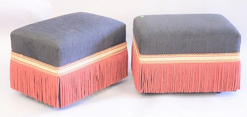 PAIR OF CUSTOM UPHOLSTERED OTTOMANS,