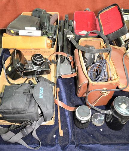 GROUP OF CAMERAS AND CAMERA EQUIPMENT,