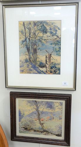 THREE FRAMED WATERCOLORS TO INCLUDE