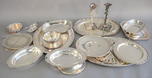 LOT OF SILVERPLATE INCLUDING PAIR