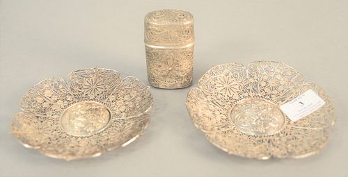 THREE-PIECE RETICULATED SILVER