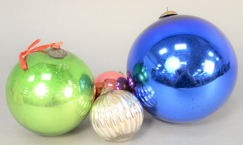 GROUP OF FOUR KUGEL ORNAMENTS,