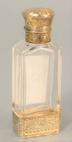 SCENT BOTTLE WITH GILT STERLING