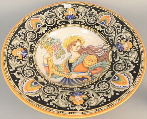 ITALIAN MAJOLICA DERUTA DEEP CHARGER 37b488