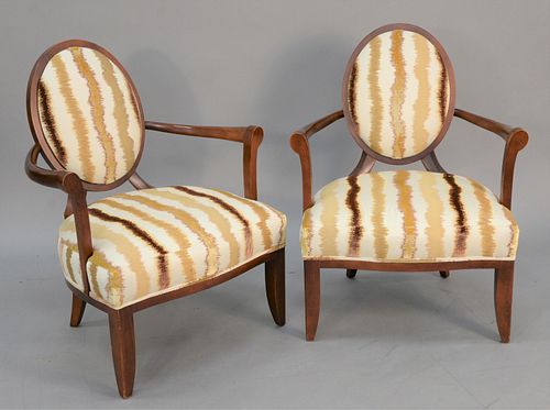 PAIR OF BAKER UPHOLSTERED ARMCHAIRS  37b483