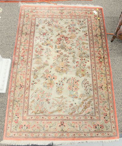 SILK ORIENTAL THROW RUG, 3' 6"