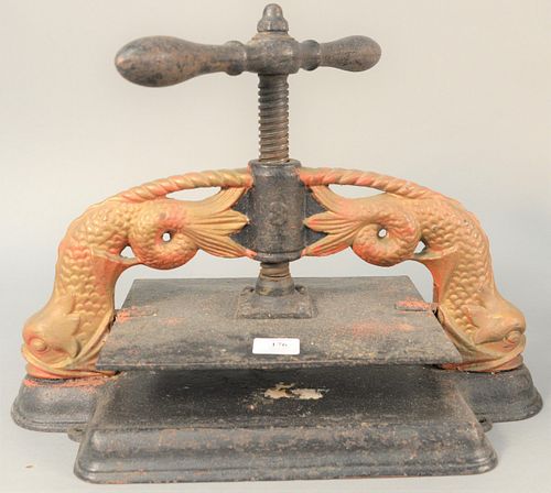 LARGE VICTORIAN IRON BOOK PRESS