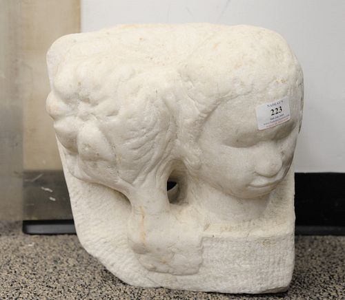 CARVED MARBLE SCULPTURE BUST OF 37b4e0