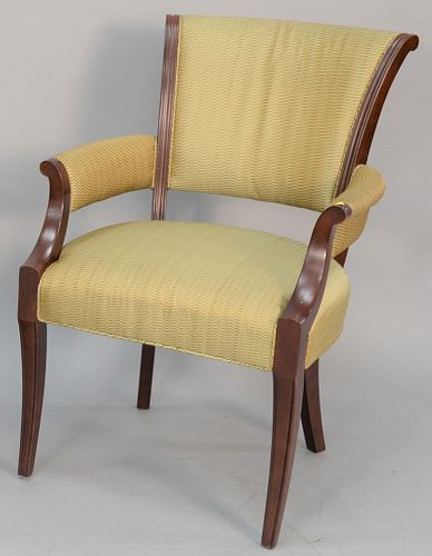 BAKER UPHOLSTERED MAHOGANY ARMCHAIR  37b4e5