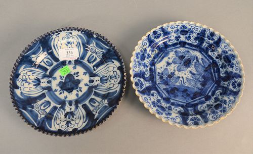 TWO DELFT PLATES, BLUE AND WHITE