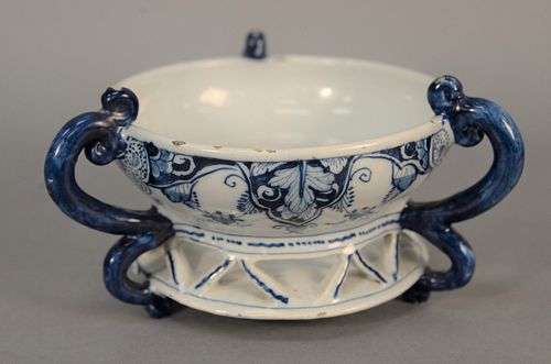 DELFT FOOTED STAND, BLUE AND WHITE,