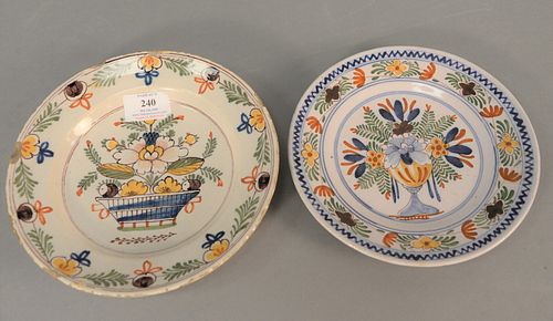 TWO DELFT PLATES WITH BASKET URN 37b4ee