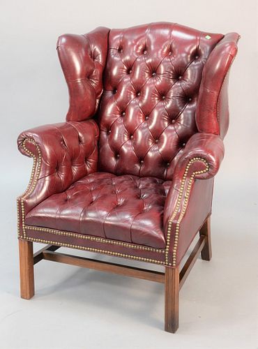 TUFTED LEATHER WING CHAIR HAVING 37b4f1