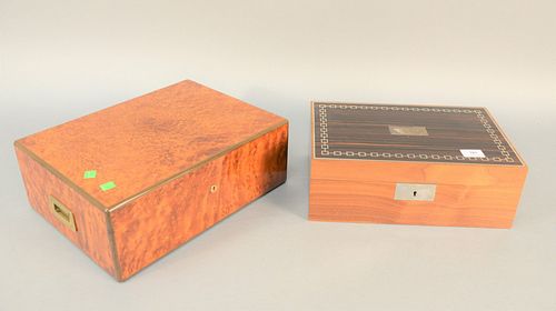 TWO HUMIDORS, HT. 5", WD. 14 1/2'
