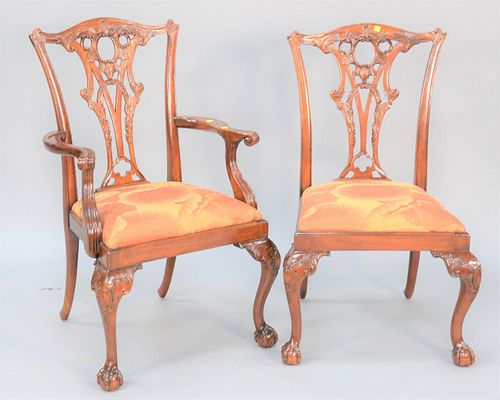 TWO CHIPPENDALE STYLE CHAIRS ONE 37b510