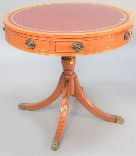 KITTINGER DRUM TABLE HAVING LEATHER