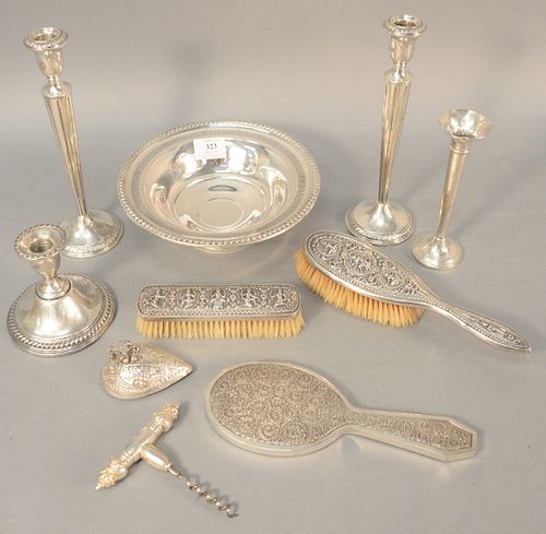 NINE-PIECE WEIGHTED SILVER LOT