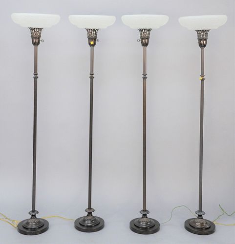 FIVE CONTEMPORARY FLOOR LAMPS WITH 37b553