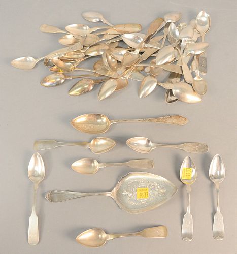 LOT OF COIN SILVER SPOONS, 25.7