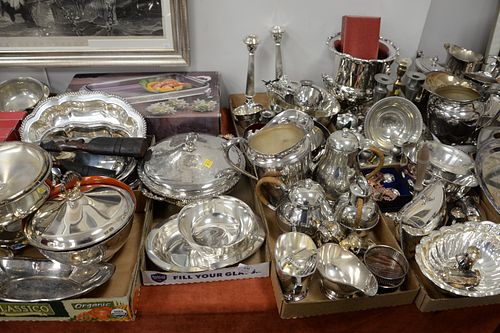 LARGE LOT OF SILVERPLATE INCLUDING