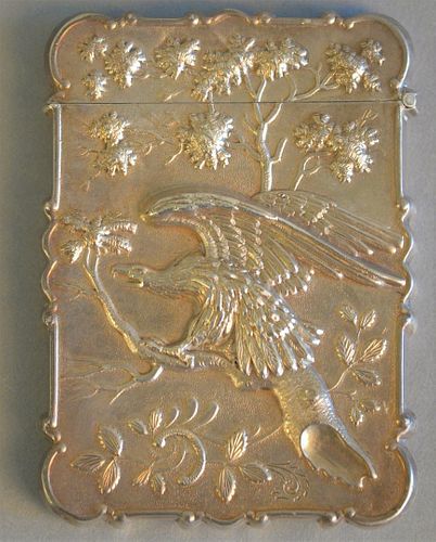 SILVER CARD CASE WITH EMBOSSED 37b5c8