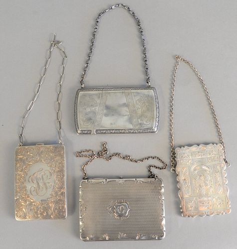 FOUR SILVER PURSES AND CARD CASES 37b5cf