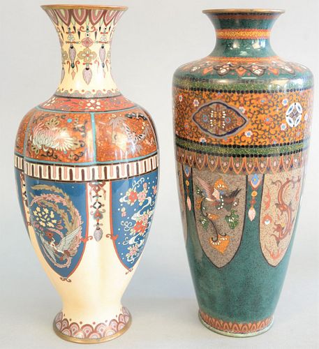 TWO JAPANESE CLOISONNE VASES ONE 37b5dd