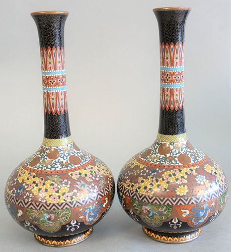 PAIR OF CHINESE CLOISONNE BOTTLE