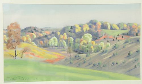 OLIN DOWS 1904 1981 WATERCOLOR 37b606