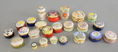 GROUP OF TWENTY-THREE ENAMELED