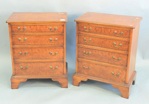 PAIR BURLWOOD DIMINUTIVE CHESTS  37b661